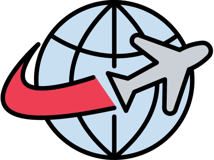 simple illustration of plane flying over globe