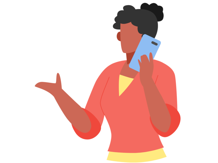 simple illustration of woman talking on phone