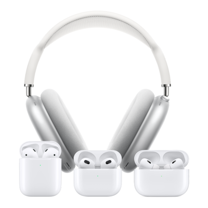 Airpods Max, Airpods 2nd gen, Airpods 3rd gen, Airpods Pro