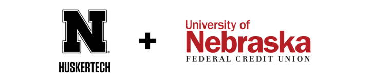 Huskertech Logo plus University of Nebraska Federal Credit Union logo