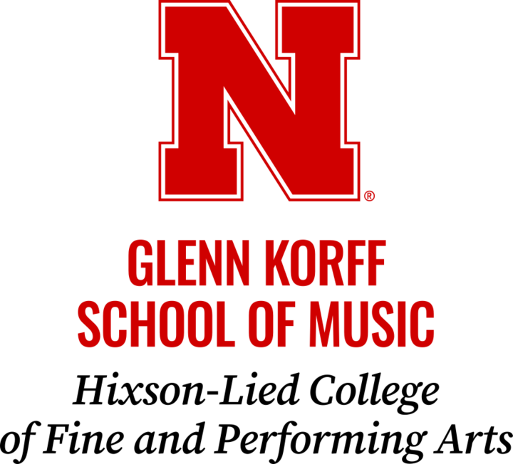 Glenn Korff School of Music Hixson-Lied College of Fine and Performing Arts vertical lockup